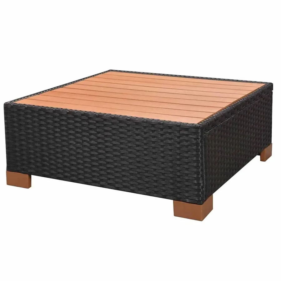 Salon de jardin 7 pcs avec coussins Résine tressée Noir - 11
