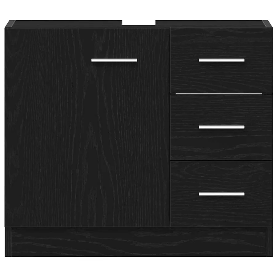 Armoire d'évier chêne noir 63x30x54 cm Bois d'ingénierie - 6