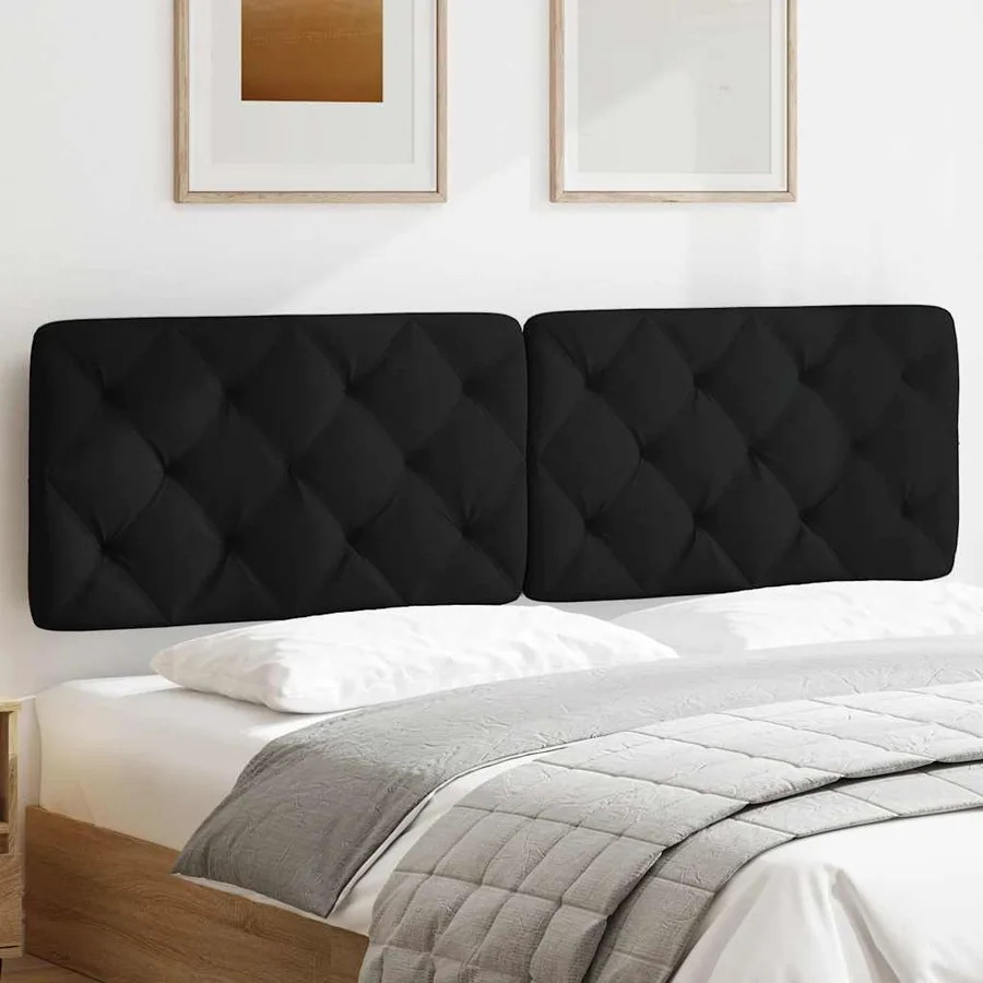 Coussin de tête de lit noir 180 cm tissu - 3