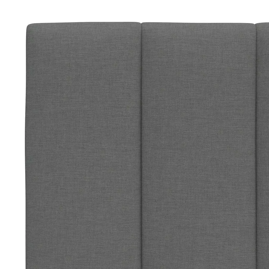 Lit avec matelas Hanko gris foncé 140x200 cm tissu - 10