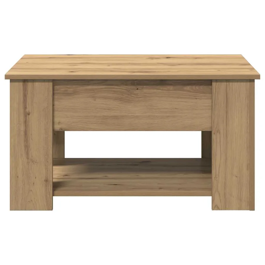 Table basse chêne artisanal 79x49x41 cm bois d'ingénierie - 4