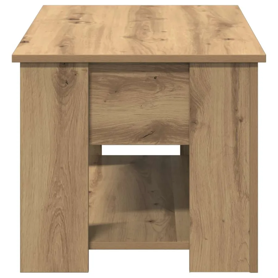 Table basse chêne artisanal 79x49x41 cm bois d'ingénierie - 6