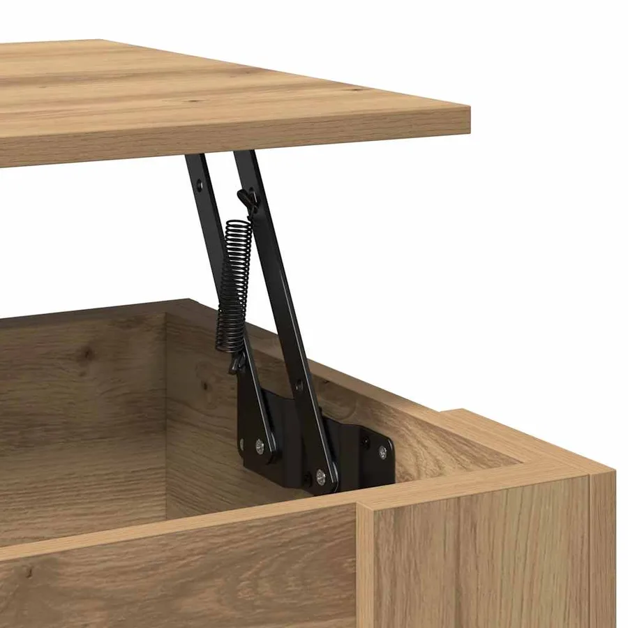 Table basse chêne artisanal 79x49x41 cm bois d'ingénierie - 7