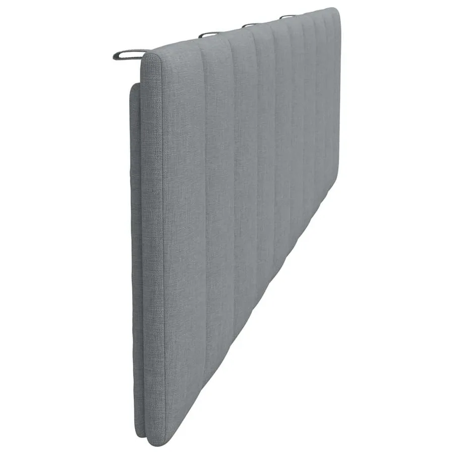 Coussin de tête de lit Hanko gris clair 200 cm tissu - 5