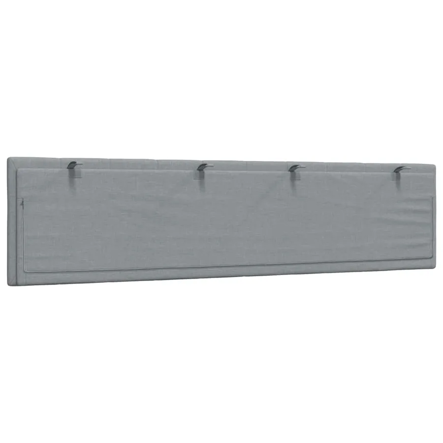 Coussin de tête de lit Hanko gris clair 200 cm tissu - 6