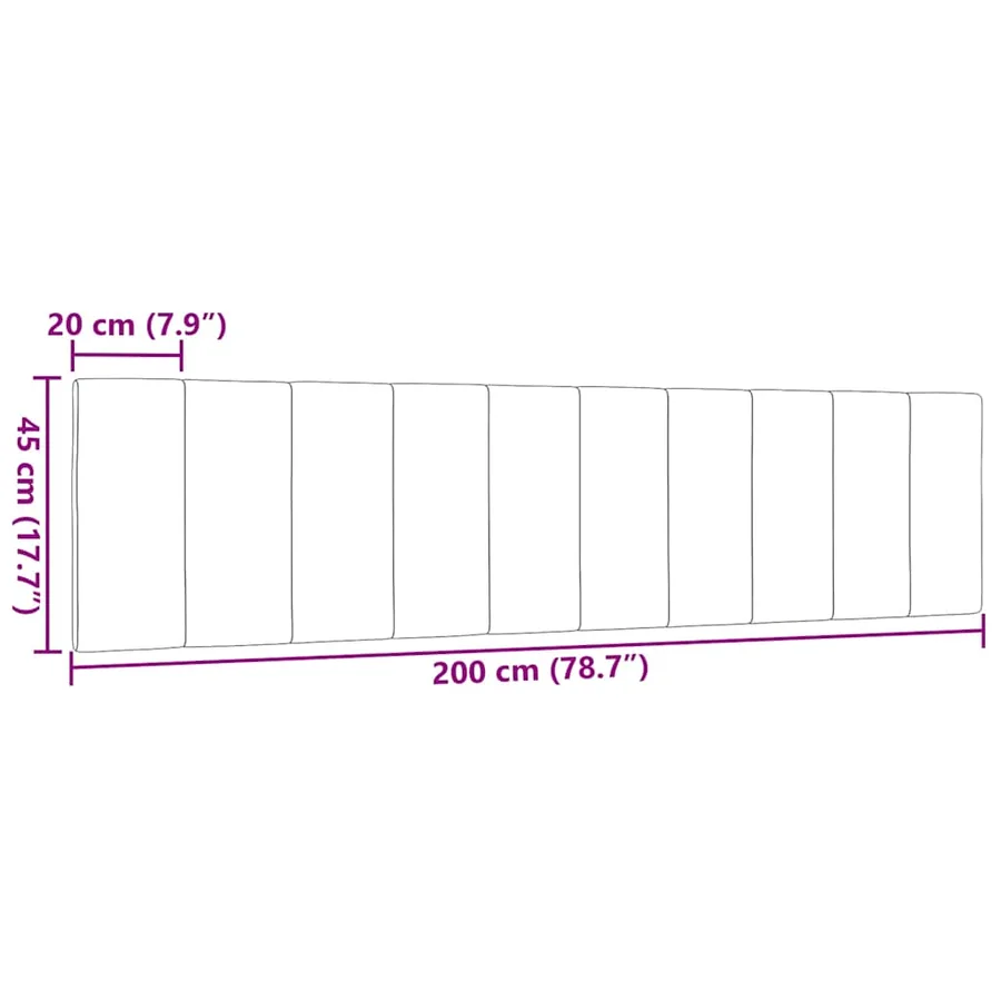 Coussin de tête de lit Hanko gris clair 200 cm tissu - 9