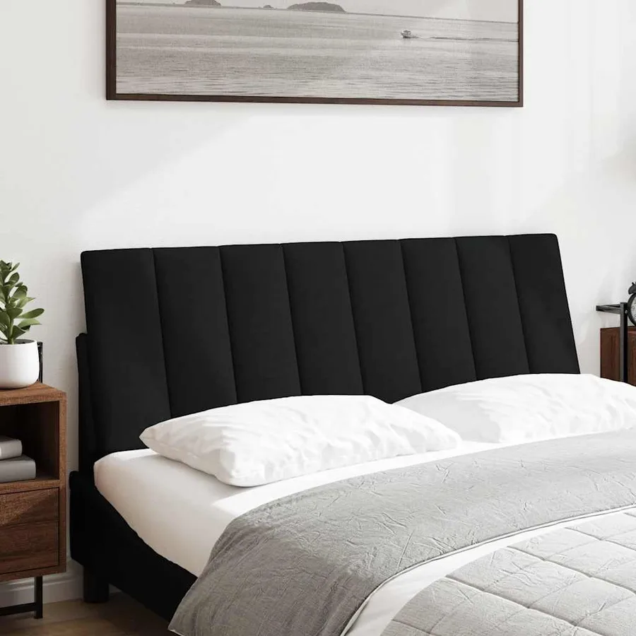 Coussin de tête de lit Hanko noir 140 cm tissu - 2