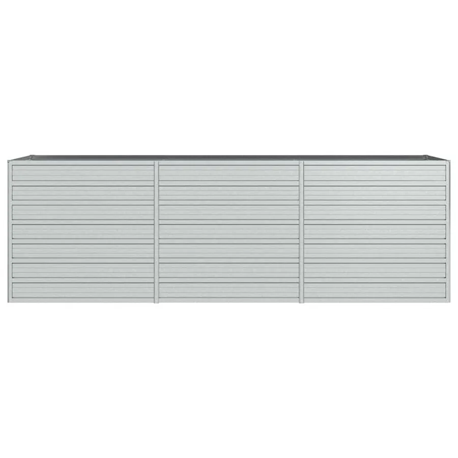 Lit surélevé de jardin 240x80x77 cm Acier galvanisé Argenté - 4