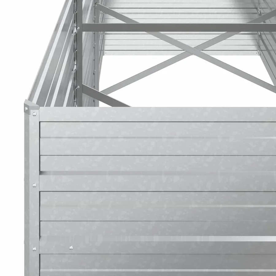 Lit surélevé de jardin 240x80x77 cm Acier galvanisé Argenté - 6