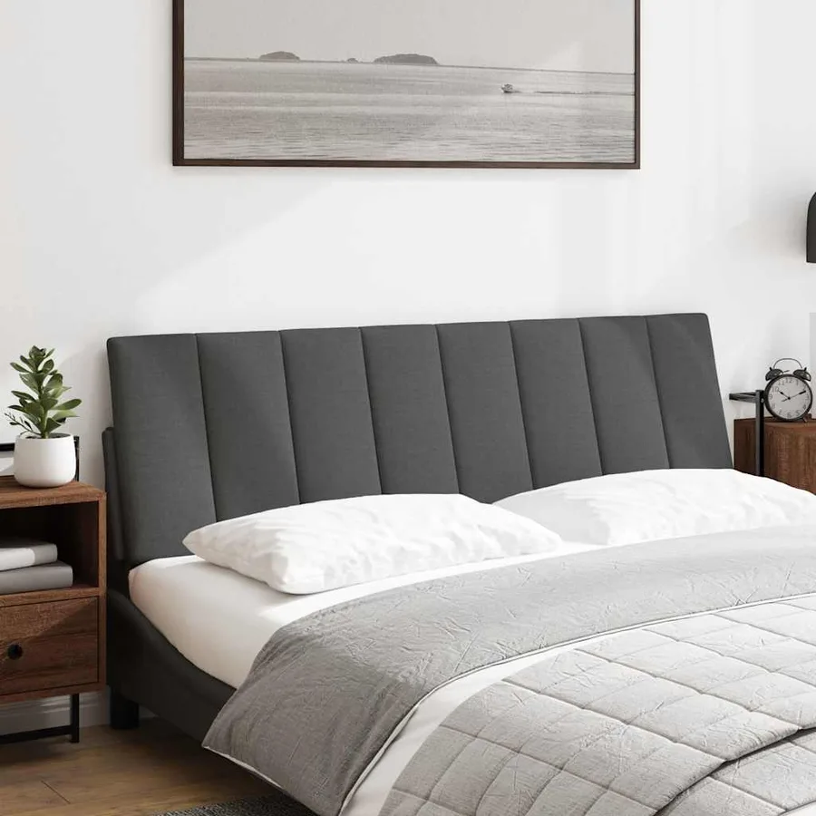 Coussin de tête de lit Hanko gris foncé 160 cm tissu - 2