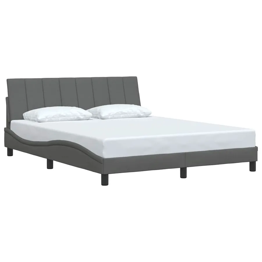 Cadre de lit sans matelas Hanko gris foncé 160x200 cm tissu - 3