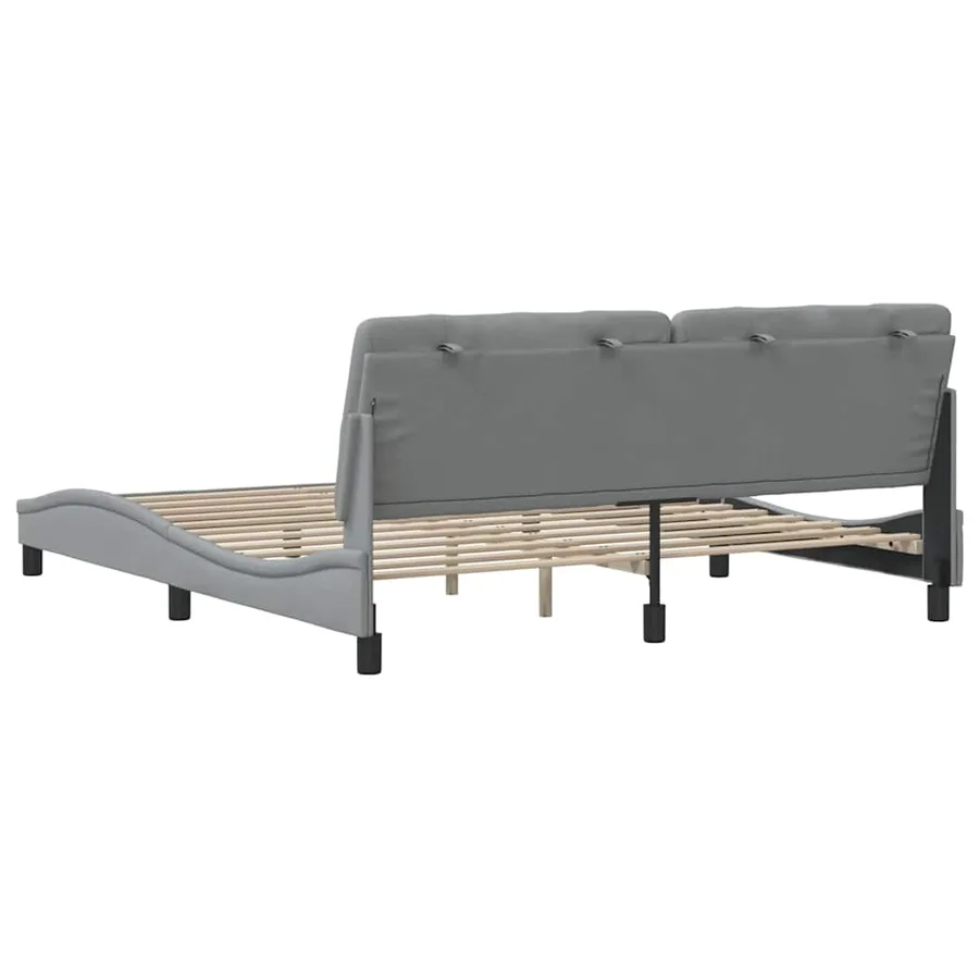 Cadre de lit sans matelas gris clair 180x200 cm tissu - 9