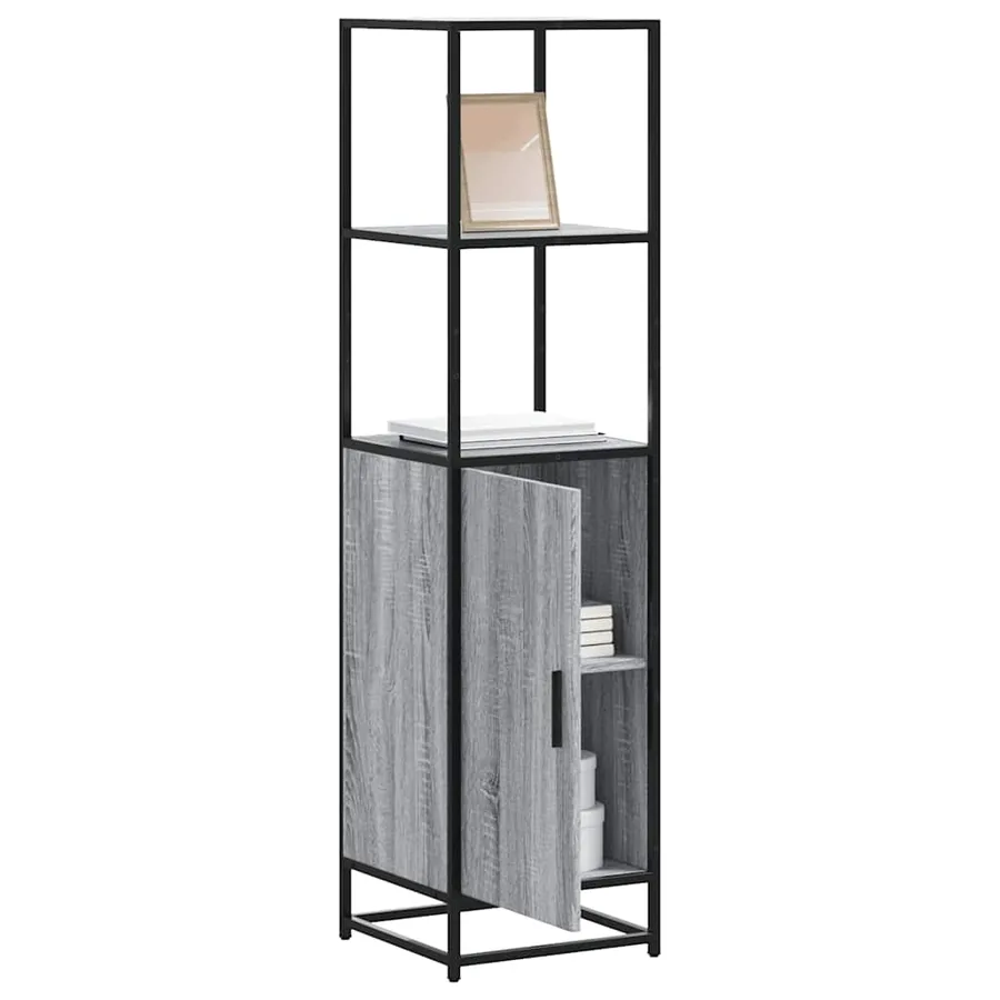 Buffet haut sonoma gris 35,5x35x139 cm bois d'ingénierie métal