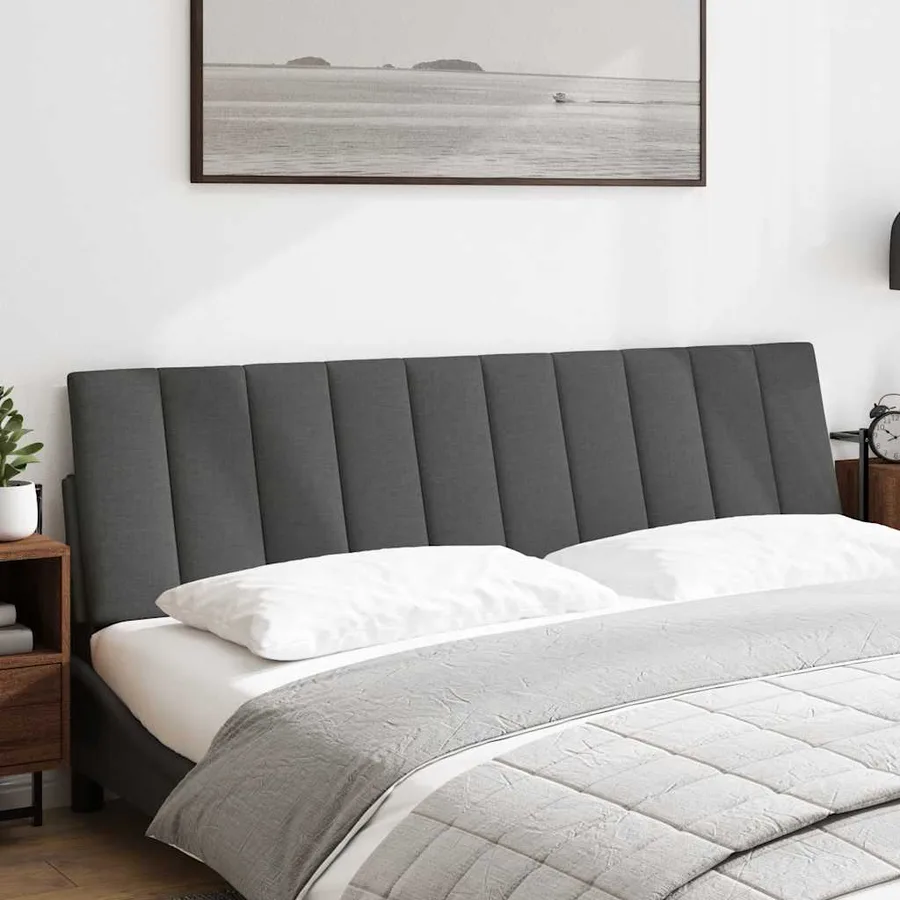 Coussin de tête de lit Hanko gris foncé 180 cm tissu - 2