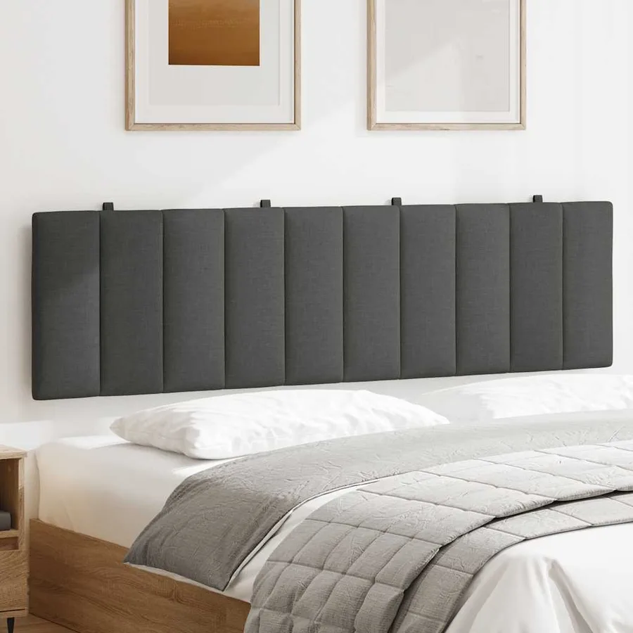 Coussin de tête de lit Hanko gris foncé 180 cm tissu - 3