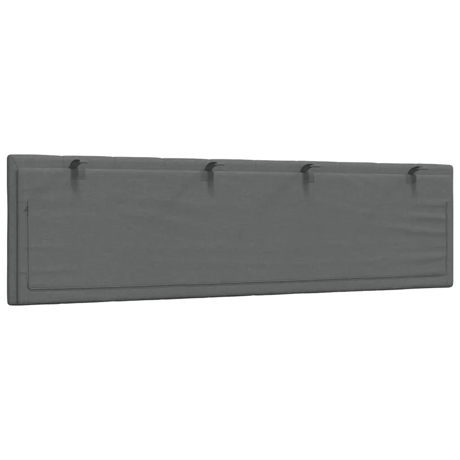 Coussin de tête de lit Hanko gris foncé 180 cm tissu - 6