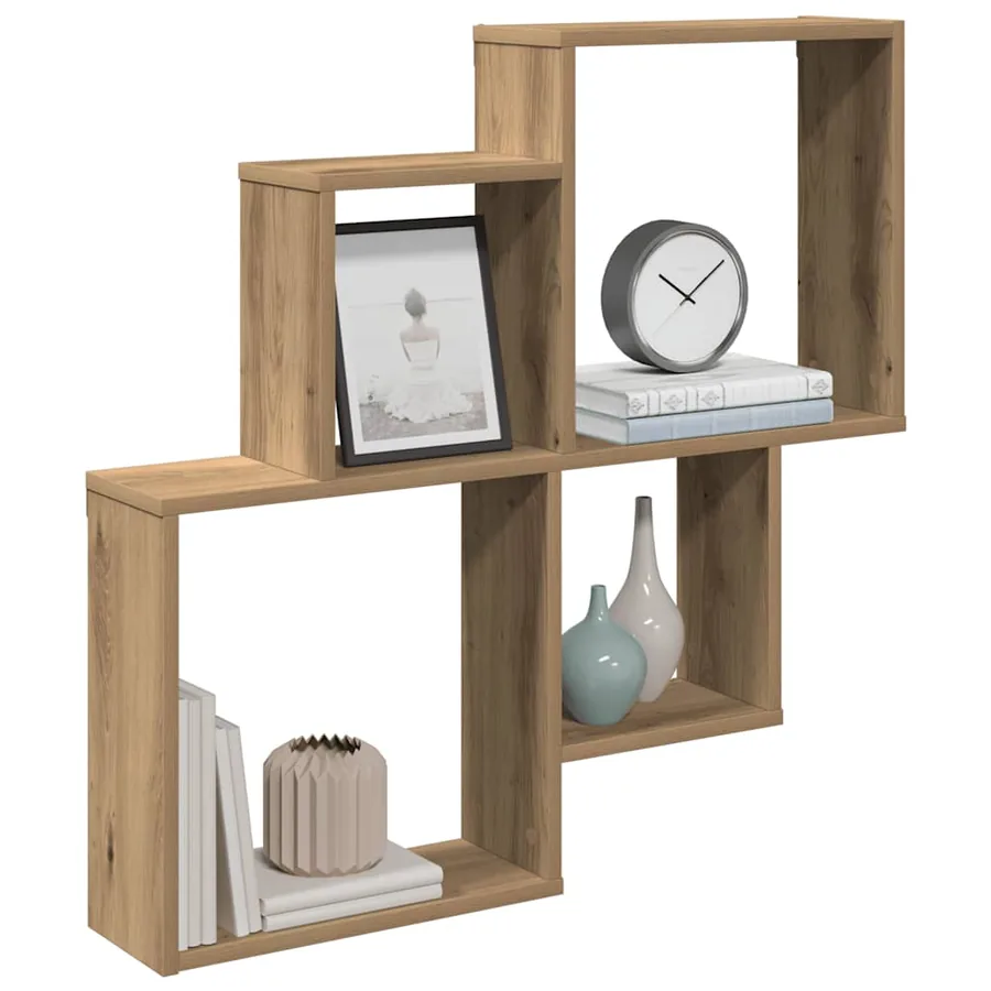 Étagère murale chêne artisanal 80x15x78,5 cm bois d'ingénierie