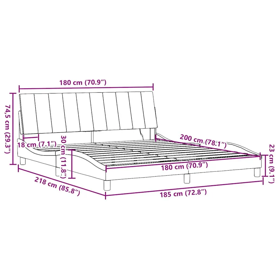 Cadre de lit sans matelas Hanko crème 180x200 cm tissu - 15