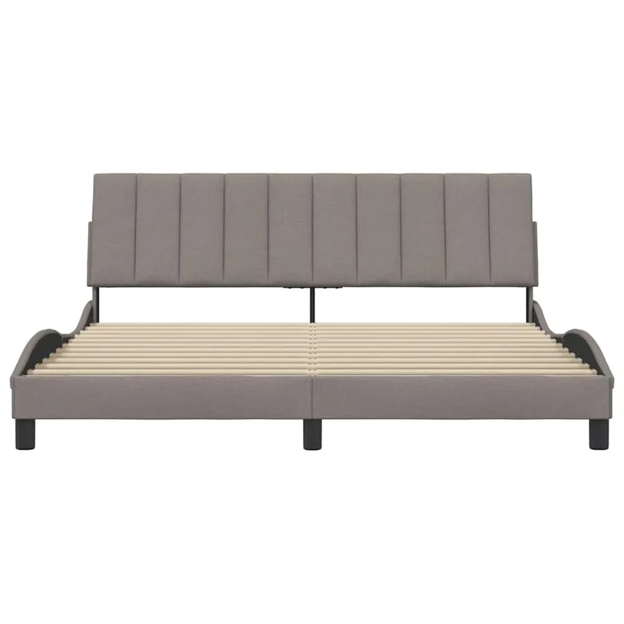 Cadre de lit sans matelas Hanko taupe 180x200 cm tissu - 4