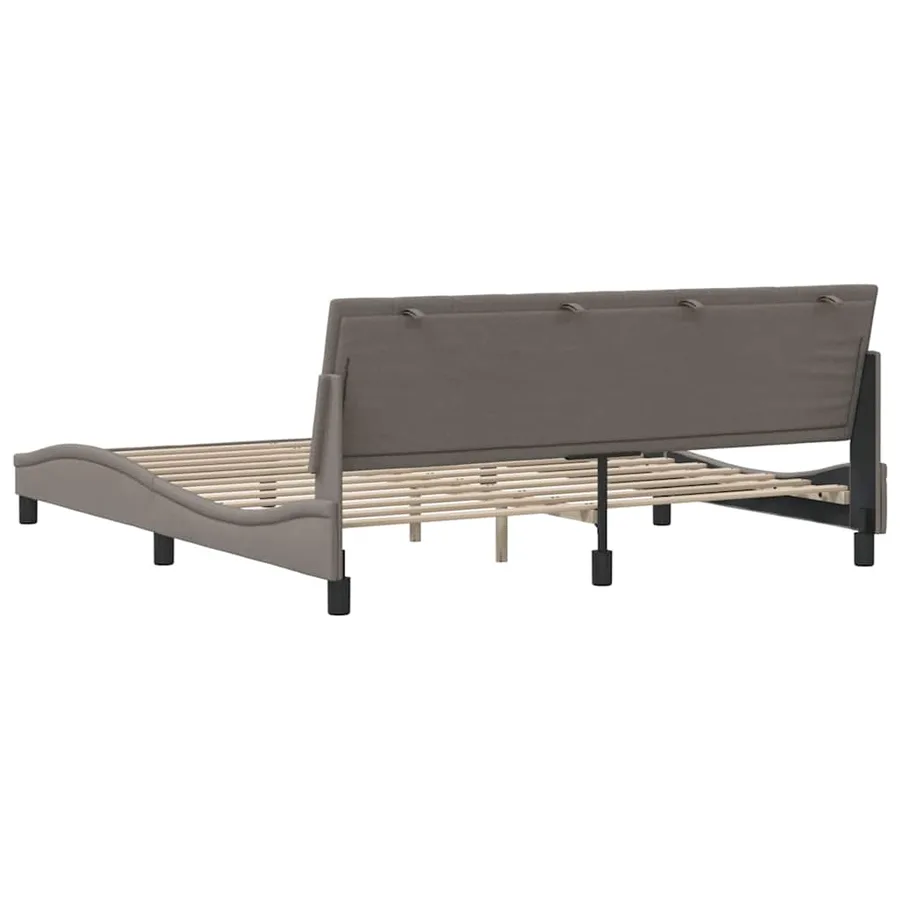 Cadre de lit sans matelas Hanko taupe 180x200 cm tissu - 9