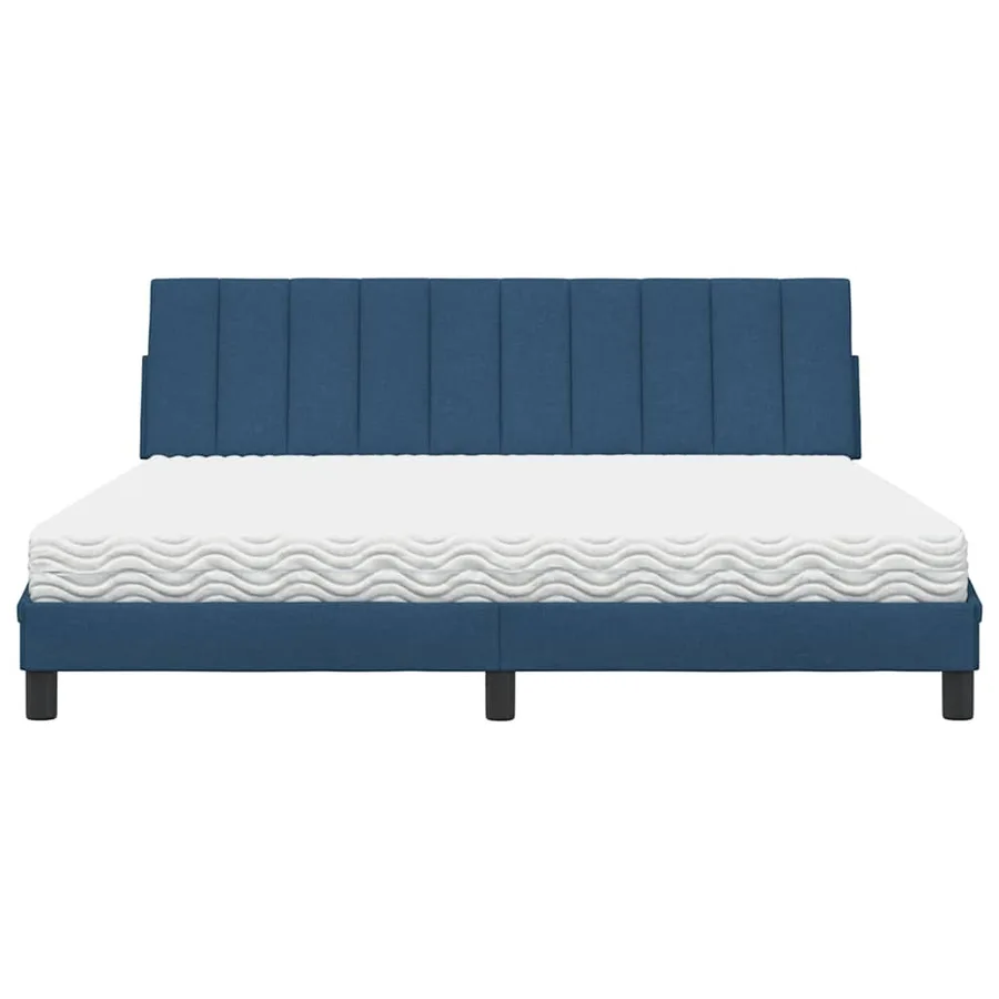 Lit avec matelas Hanko bleu 180x200 cm tissu - 5