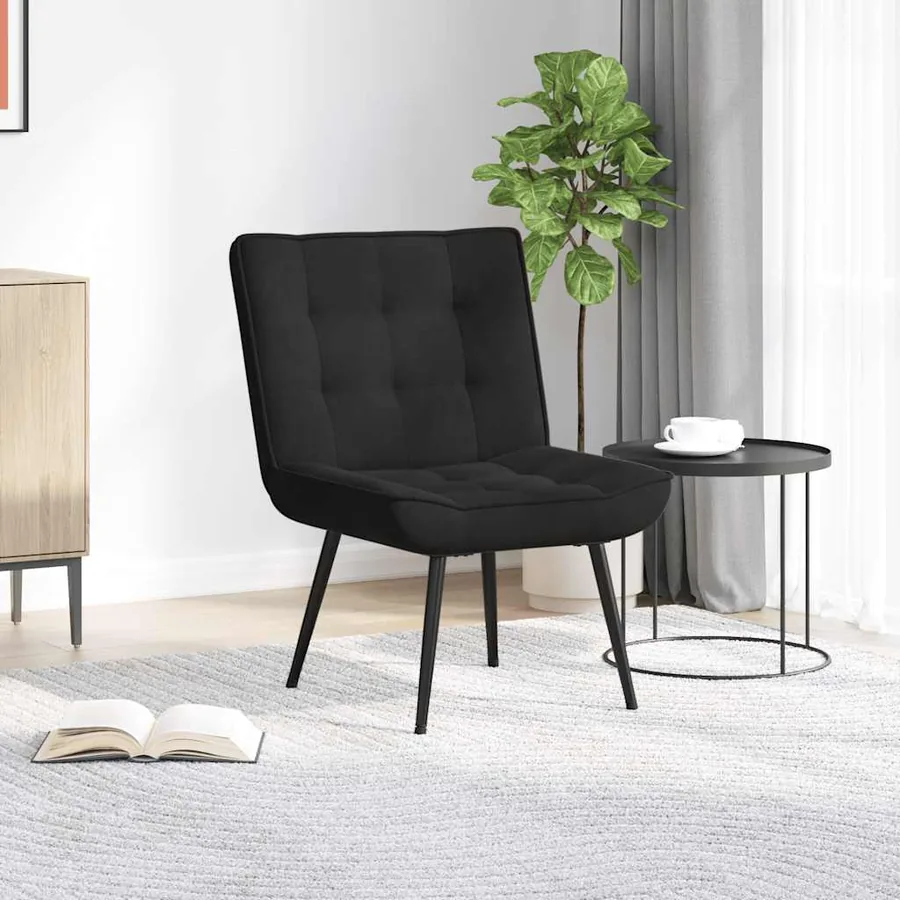 Chaise de relaxation noir 64x74x84 cm velours