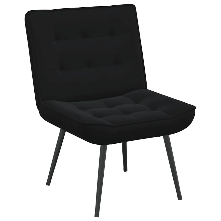 Chaise de relaxation noir 64x74x84 cm velours - 2