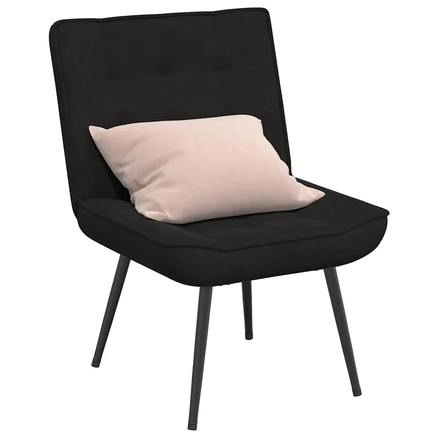 Chaise de relaxation noir 64x74x84 cm velours - 3