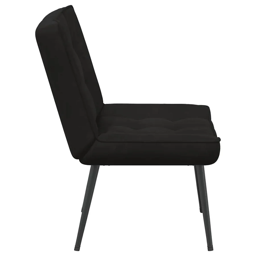 Chaise de relaxation noir 64x74x84 cm velours - 5