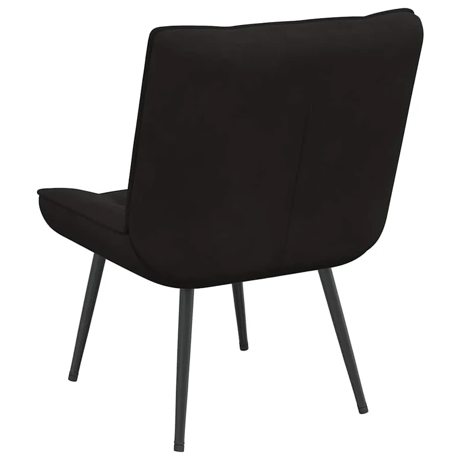 Chaise de relaxation noir 64x74x84 cm velours - 6