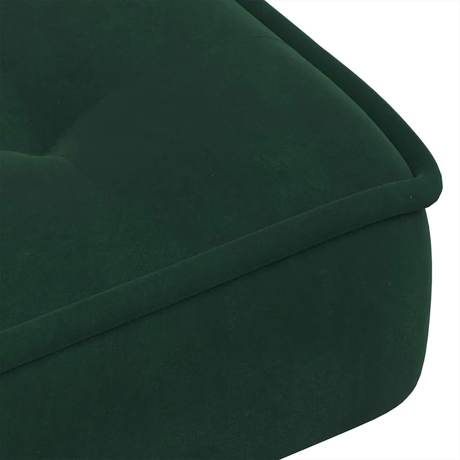 Chaise de relaxation avec tabouret Vert foncé Velours - 10