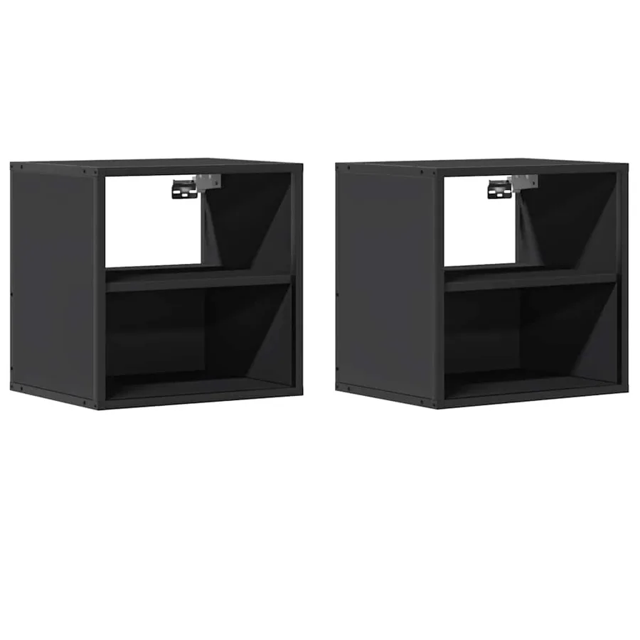 Tables de chevet murales 2 pcs noir 40x31x39,5 cm - 2