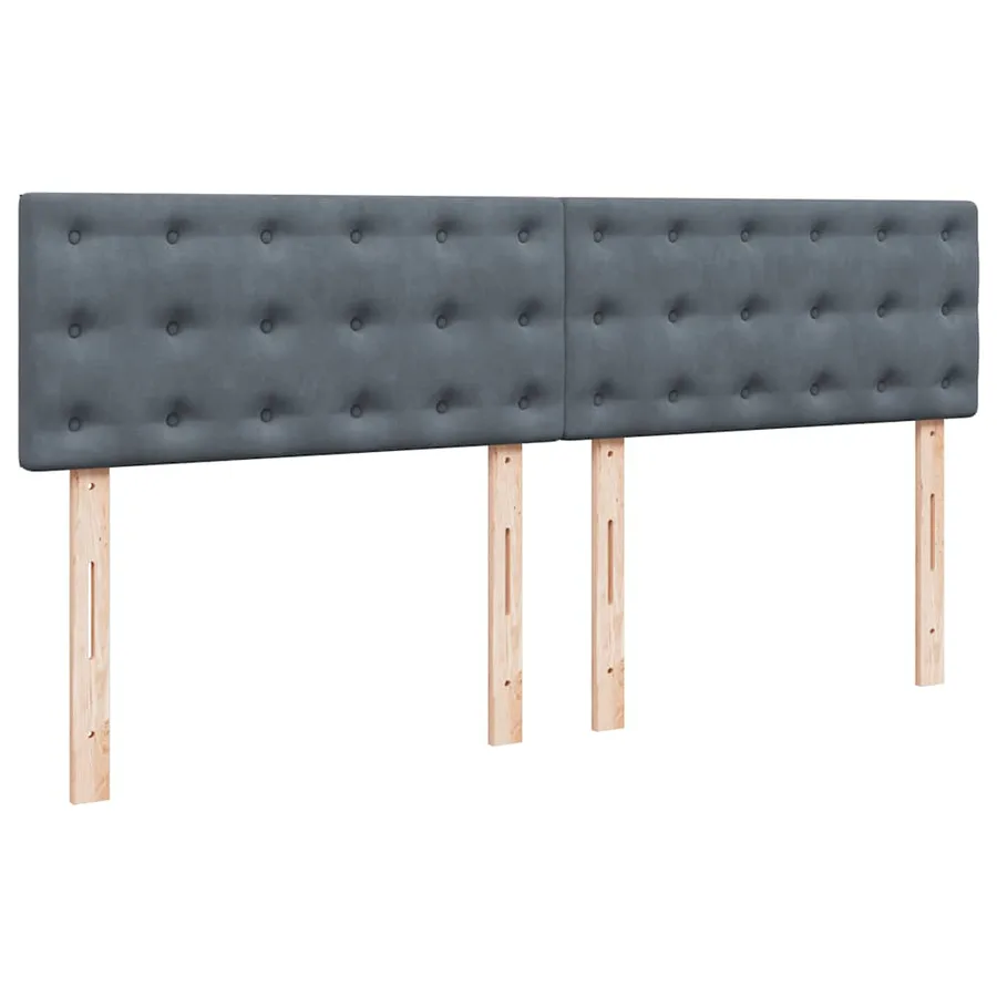 Cadre de lit ottoman avec matelas gris foncé 180x200 cm velours - 9