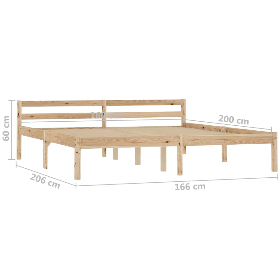 Cadre de lit sans matelas bois massif de pin 160x200 cm - 7