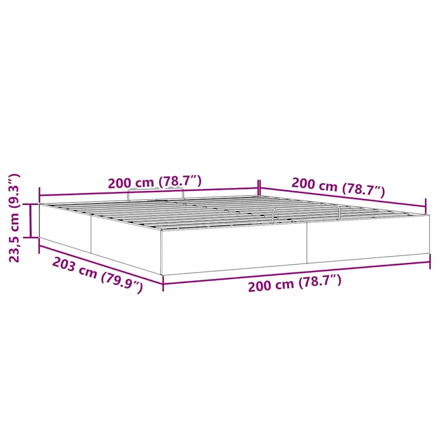 Cadre de lit ottoman sans matelas gris clair 200x200 cm velours - 14