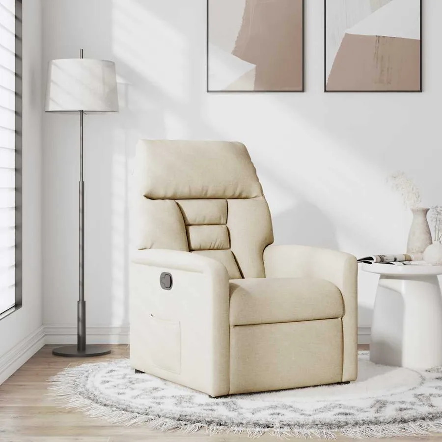 Fauteuil inclinable Crème Tissu - 2