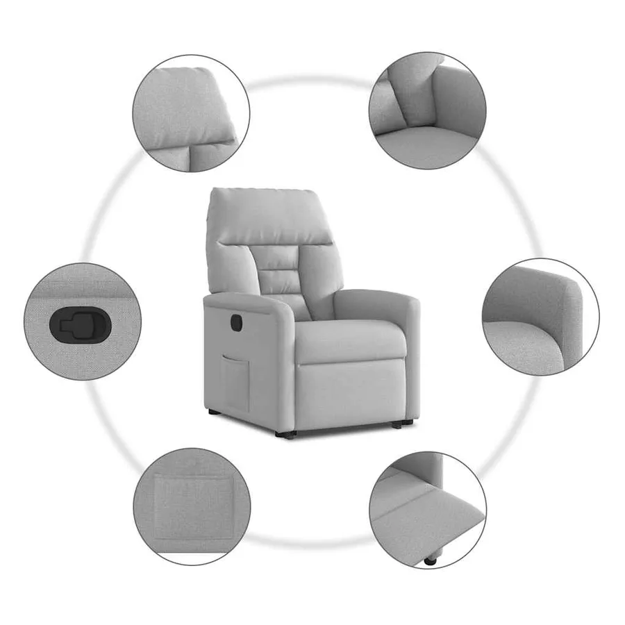 Fauteuil inclinable gris nuage tissu - 10