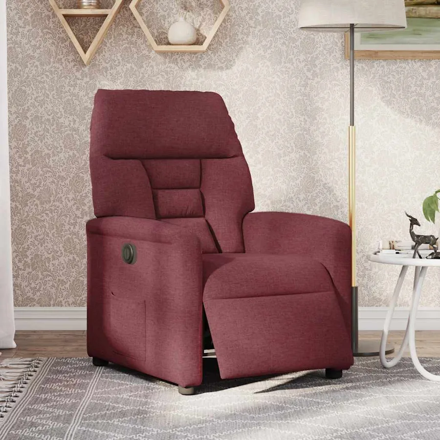 Fauteuil inclinable électrique Rouge bordeaux Tissu - 2