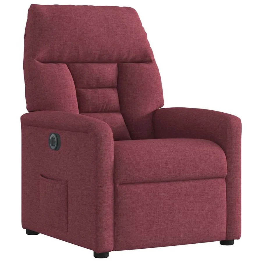 Fauteuil inclinable électrique Rouge bordeaux Tissu - 4