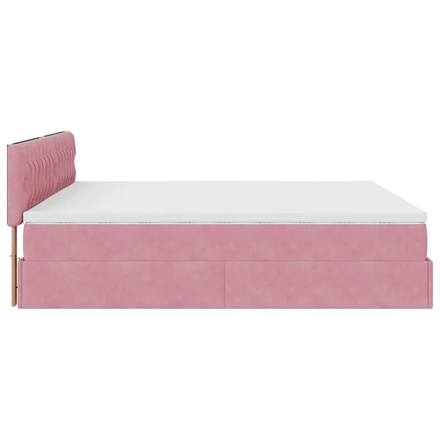 Lit ottoman avec matelas et LED Rose 180x200 cm velours - 11