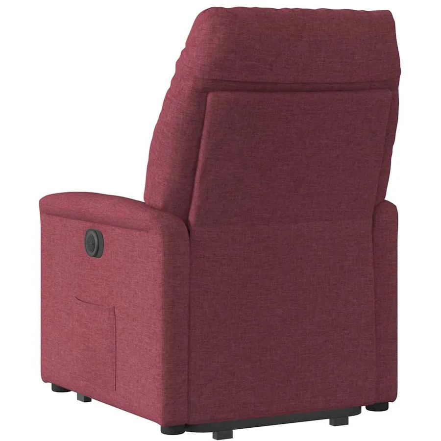 Fauteuil inclinable électrique rouge bordeaux tissu - 5
