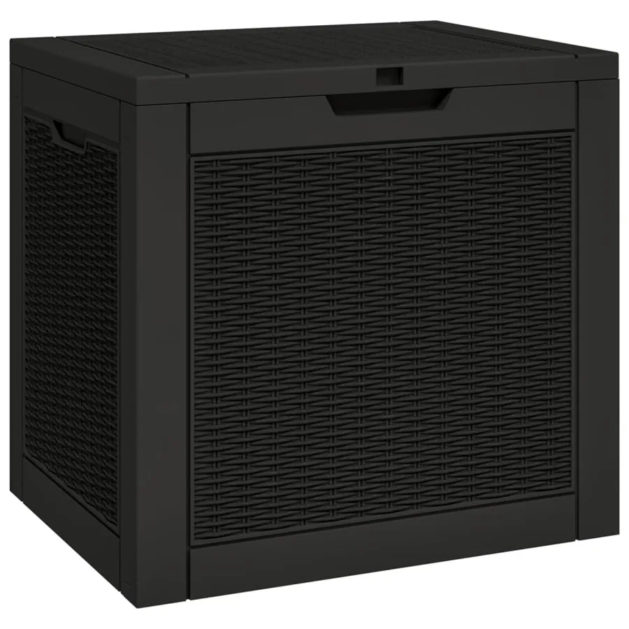 Boîte de stockage de jardin noir 55,5x43x53 cm polypropylène - 2