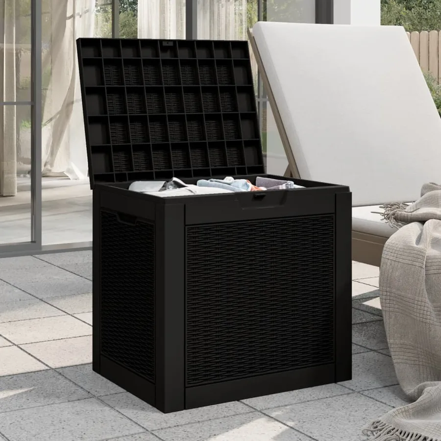 Boîte de stockage de jardin noir 55,5x43x53 cm polypropylène - 3
