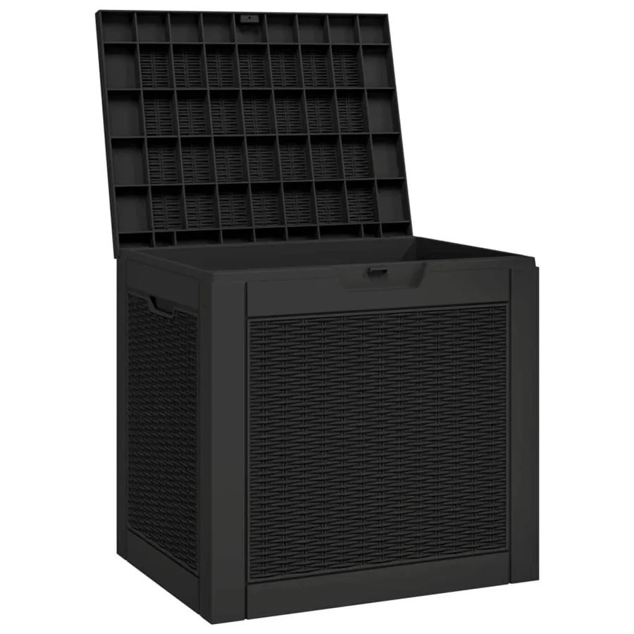 Boîte de stockage de jardin noir 55,5x43x53 cm polypropylène - 4