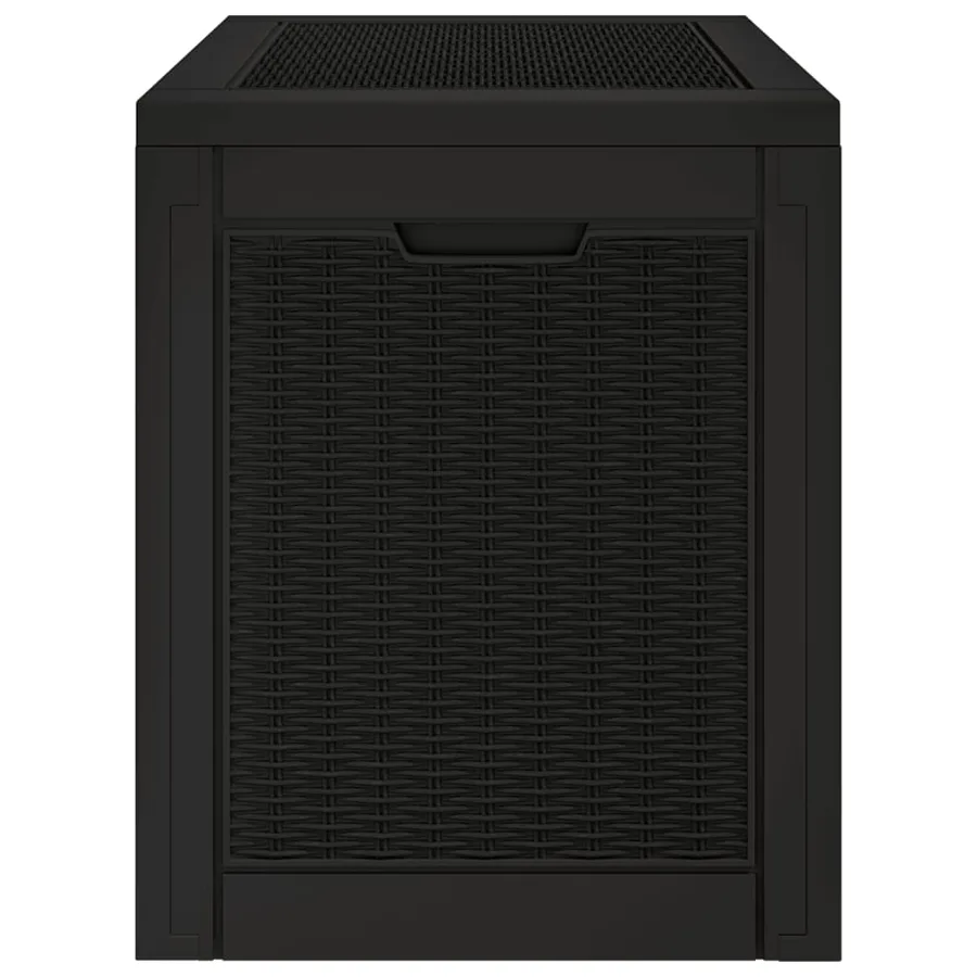 Boîte de stockage de jardin noir 55,5x43x53 cm polypropylène - 6