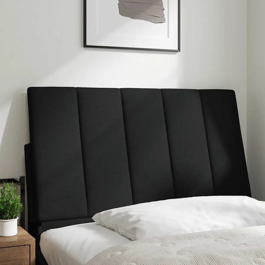 Coussin de tête de lit Hanko noir 90 cm tissu - 2