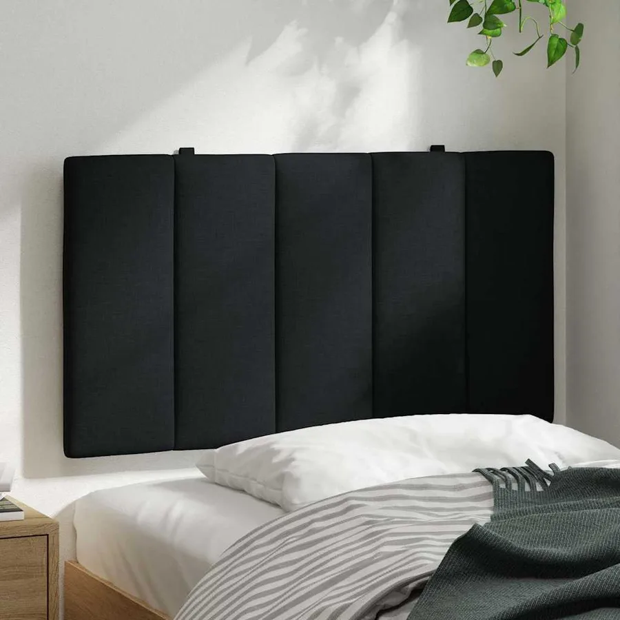 Coussin de tête de lit Hanko noir 90 cm tissu - 3