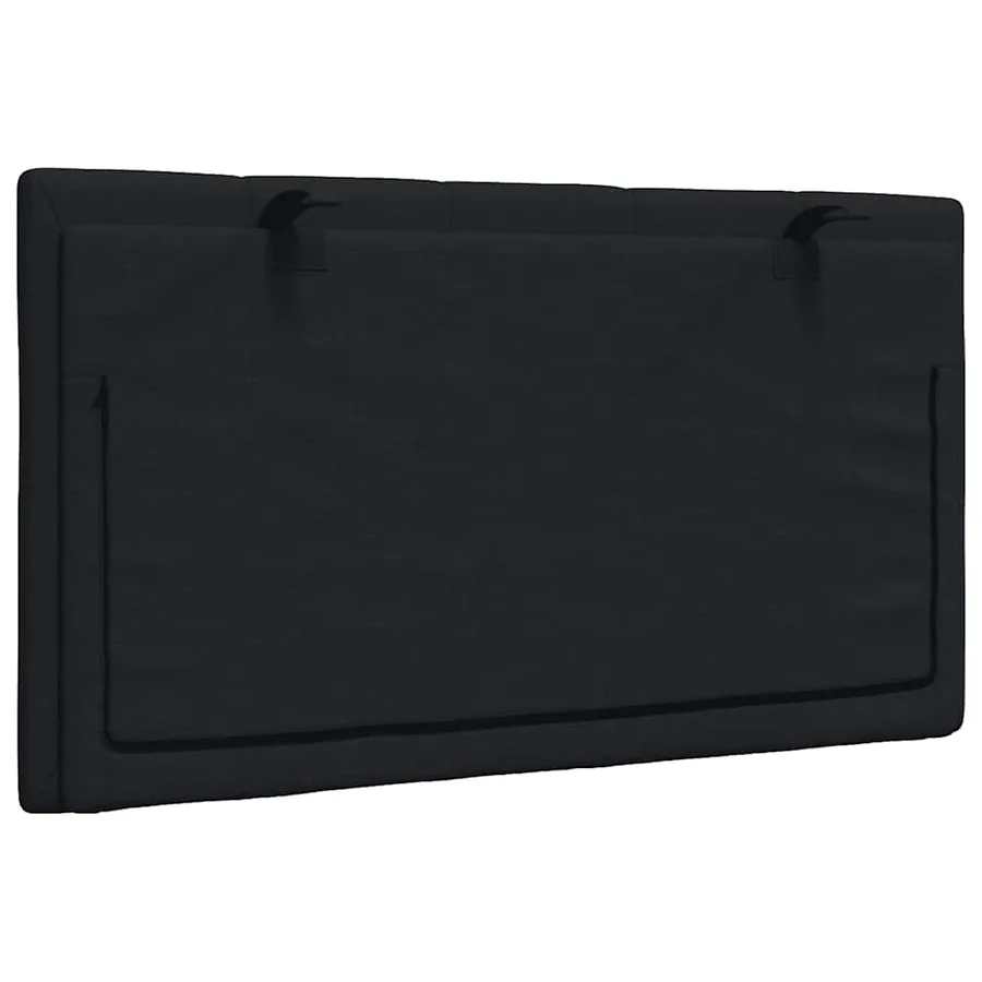 Coussin de tête de lit Hanko noir 90 cm tissu - 5