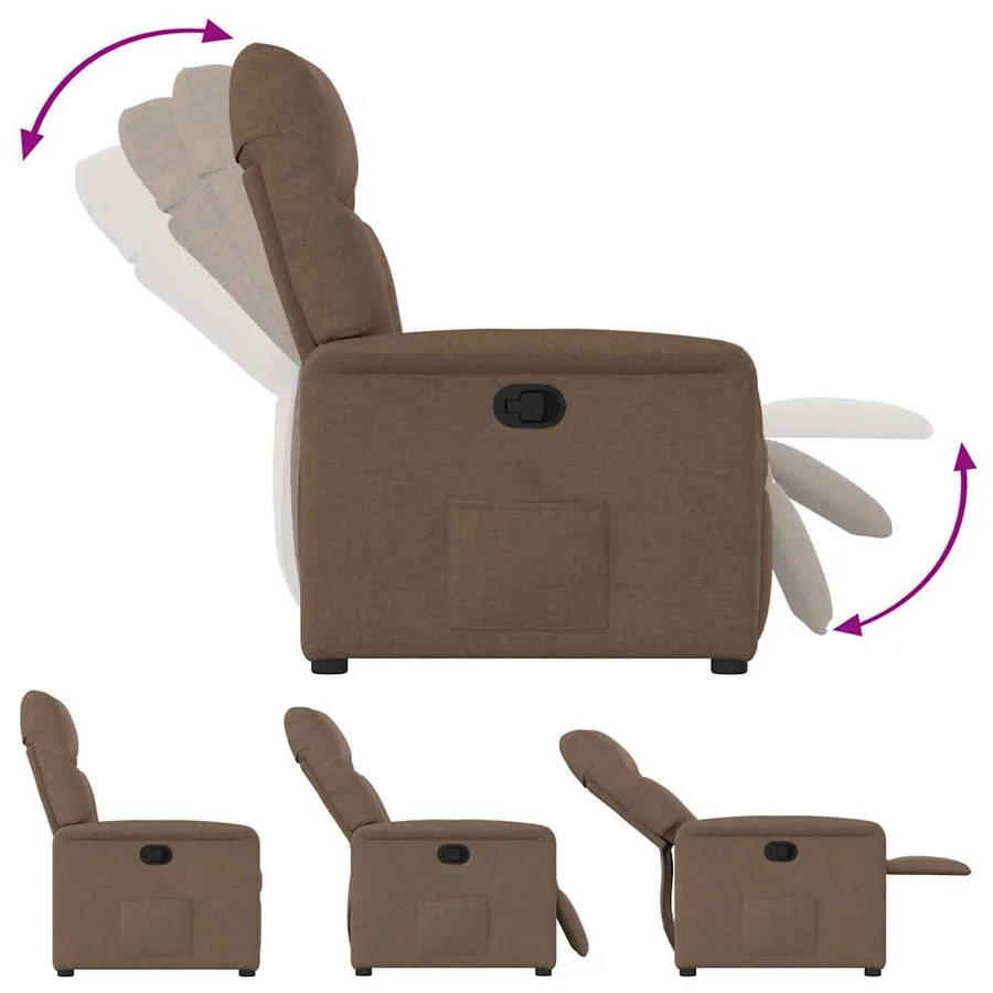 Fauteuil inclinable Marron Tissu - 6