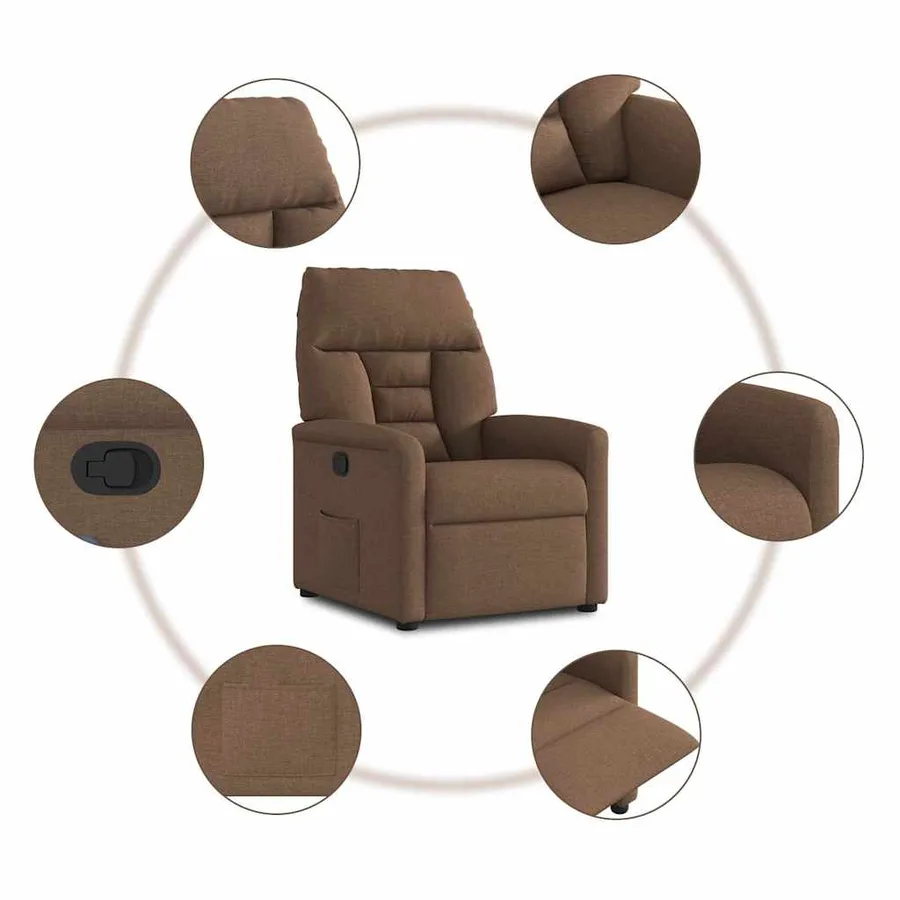 Fauteuil inclinable Marron Tissu - 7